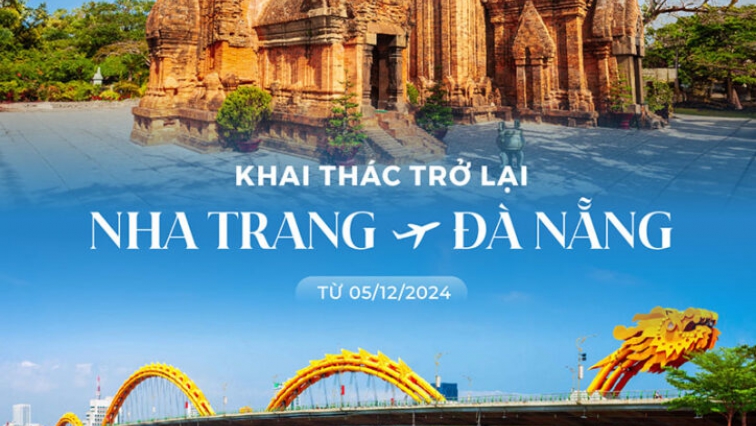 Vietnam Airlines khai thác trở lại đường bay Nha Trang – Đà Nẵng